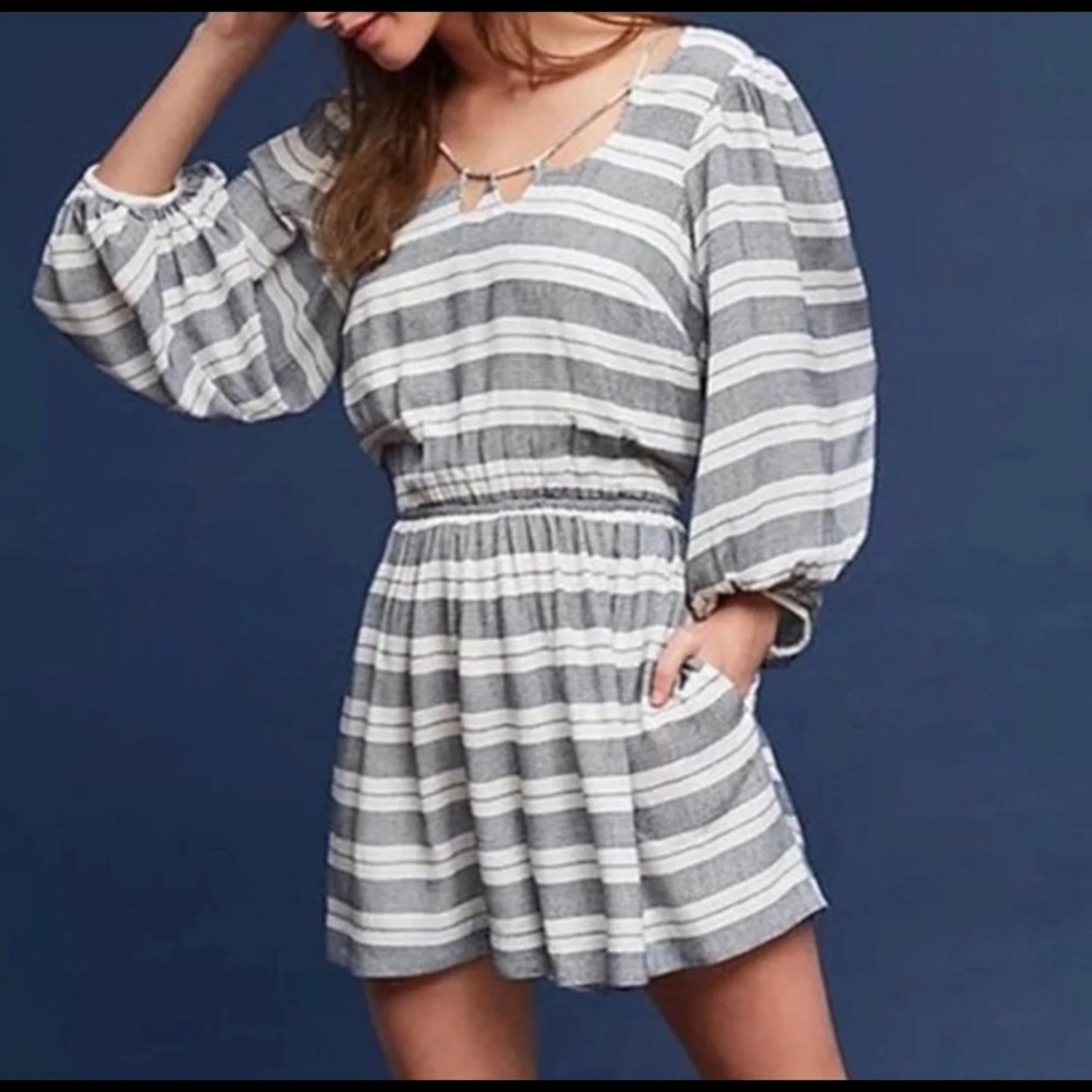 ANTHRO Holding‎ Horses Striped Romper